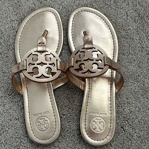 Tory Burch Rose Gold Miller Sandals